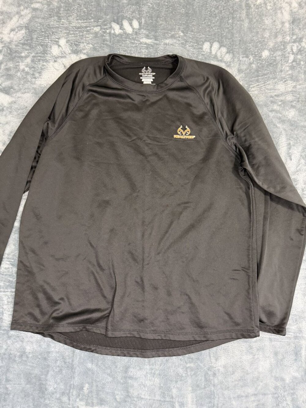 Realtree Mens Black Long Sleeve Performance Shirt XL
